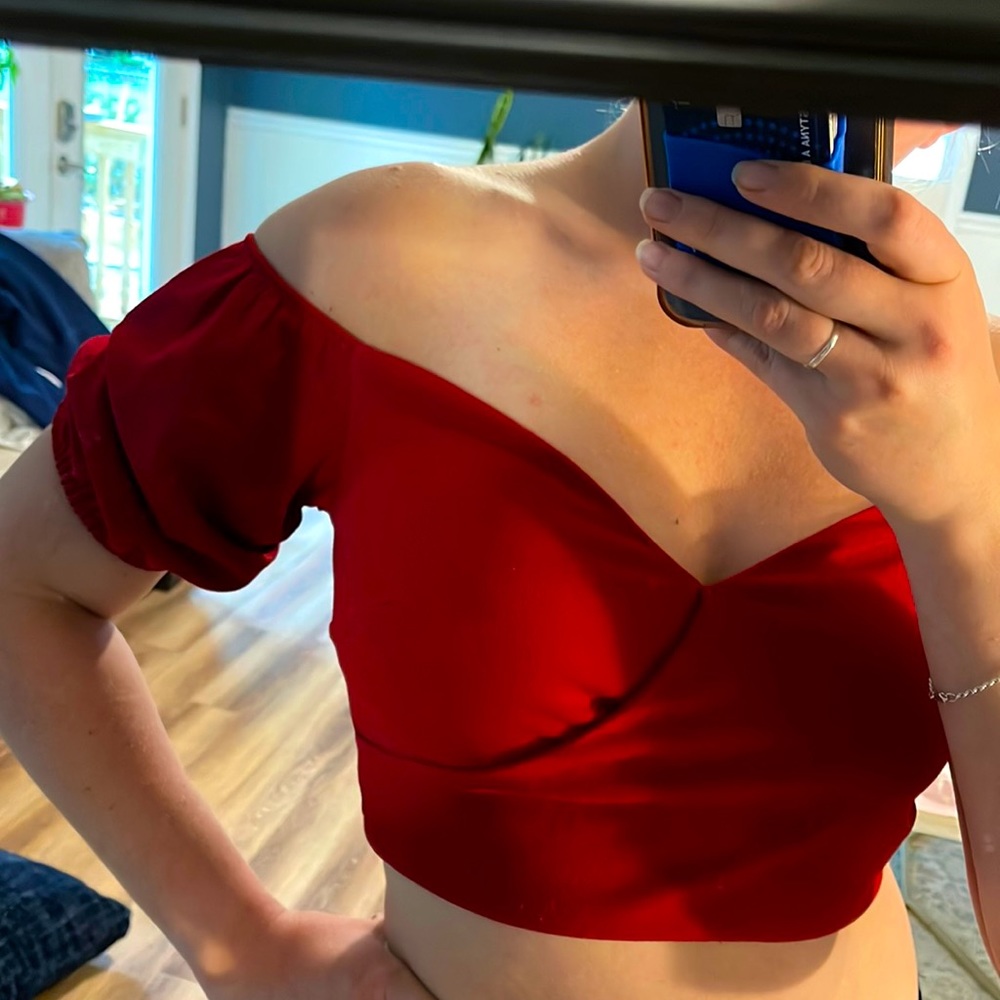 Red crop top